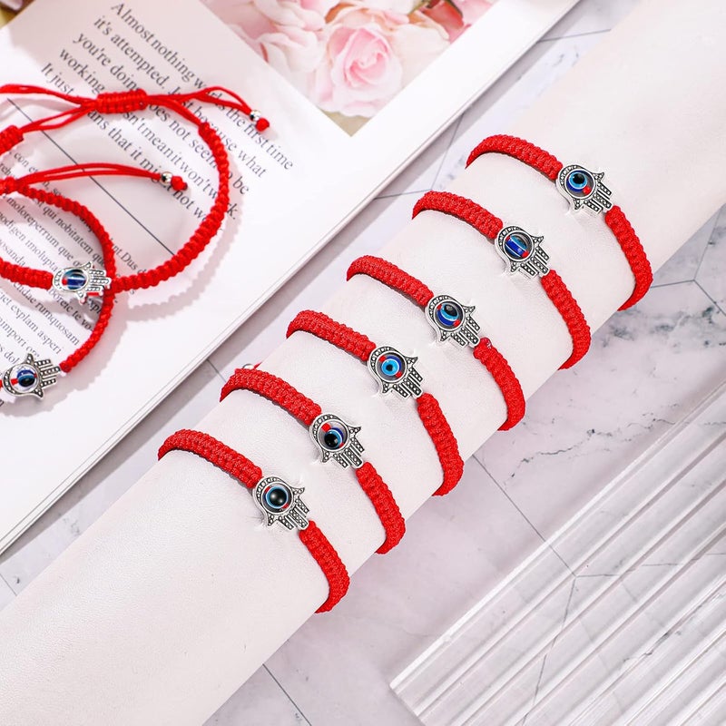 Jadive 20 Pcs Red Protection Good Luck Bracelet Red String of Fate Adjustable Bracelet Braided Knot Kabbalah Rope for Lover Couple Friend Women Men - Image 3